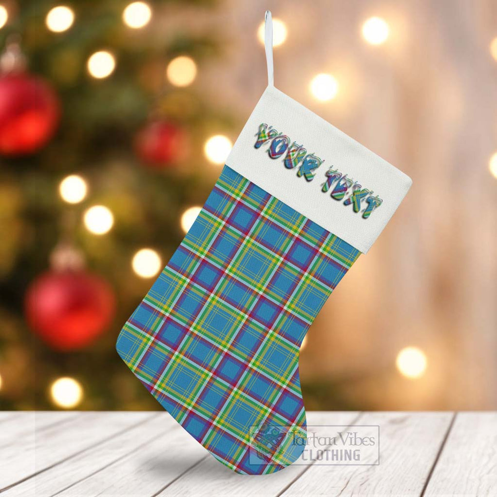 Tartan Vibes Clothing Yukon Territory Canada Tartan Christmas Stocking with Personalized Text