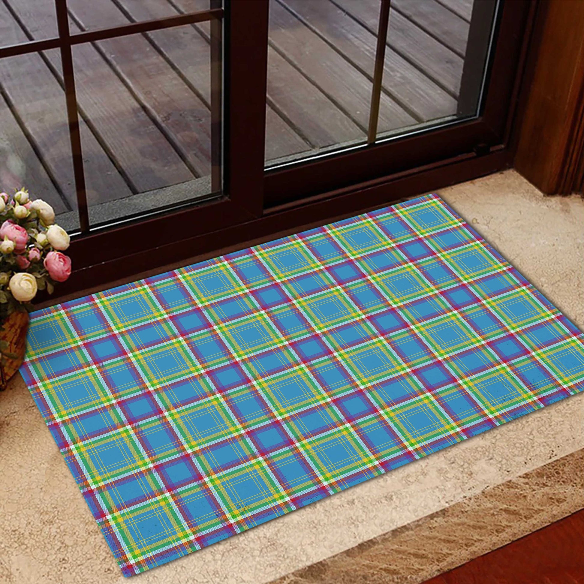 Yukon Territory Canada Tartan Door Mat - Tartanvibesclothing Shop