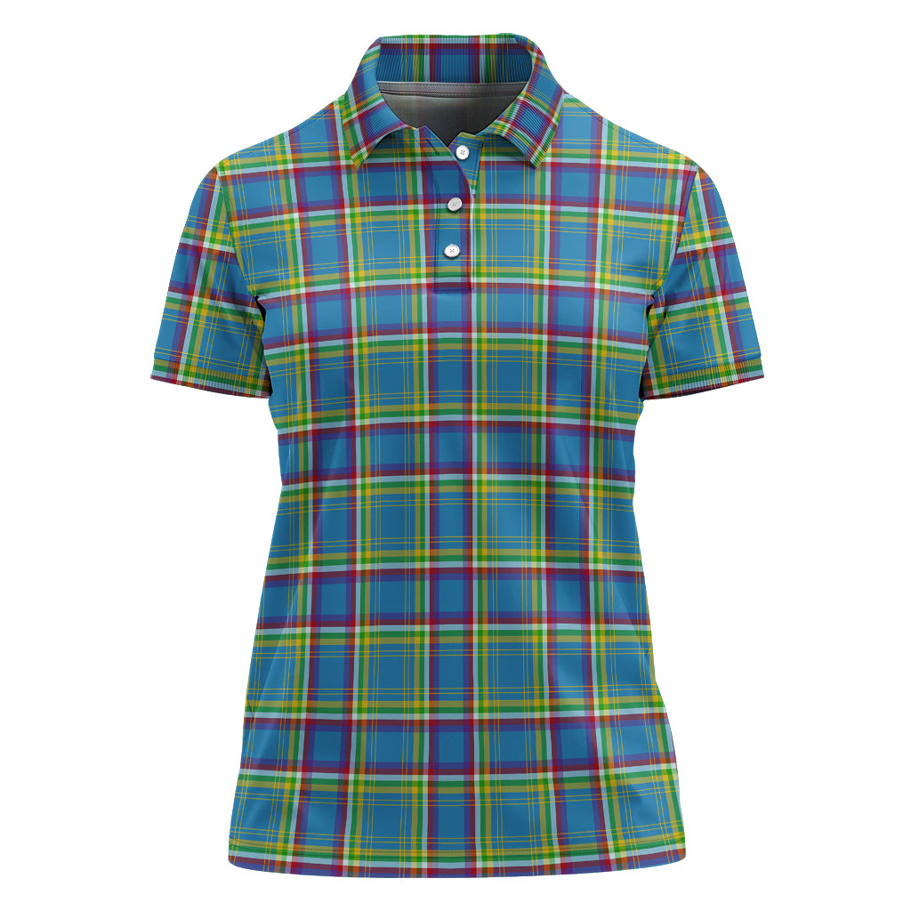 yukon-territory-canada-tartan-polo-shirt-for-women