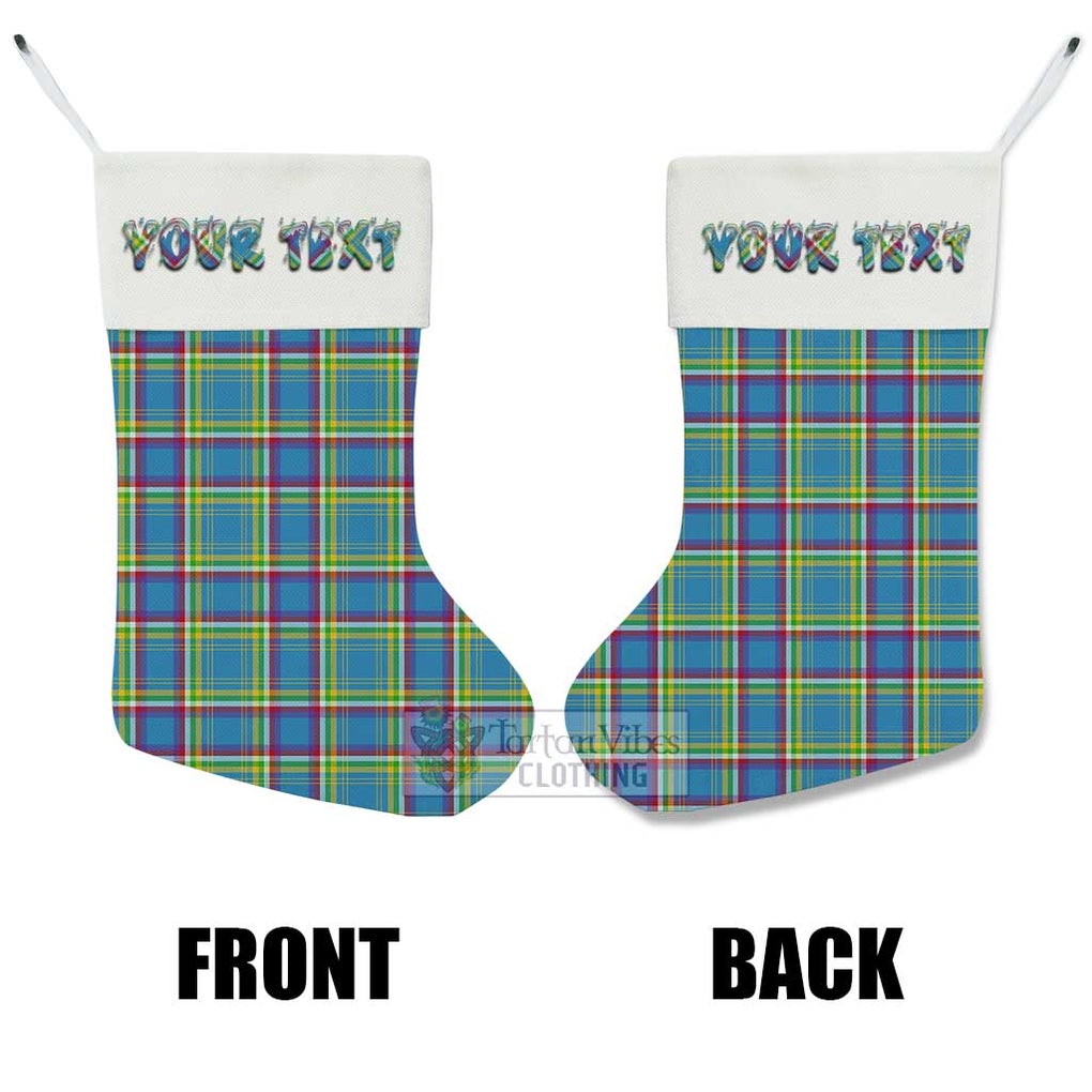 Tartan Vibes Clothing Yukon Territory Canada Tartan Christmas Stocking with Personalized Text