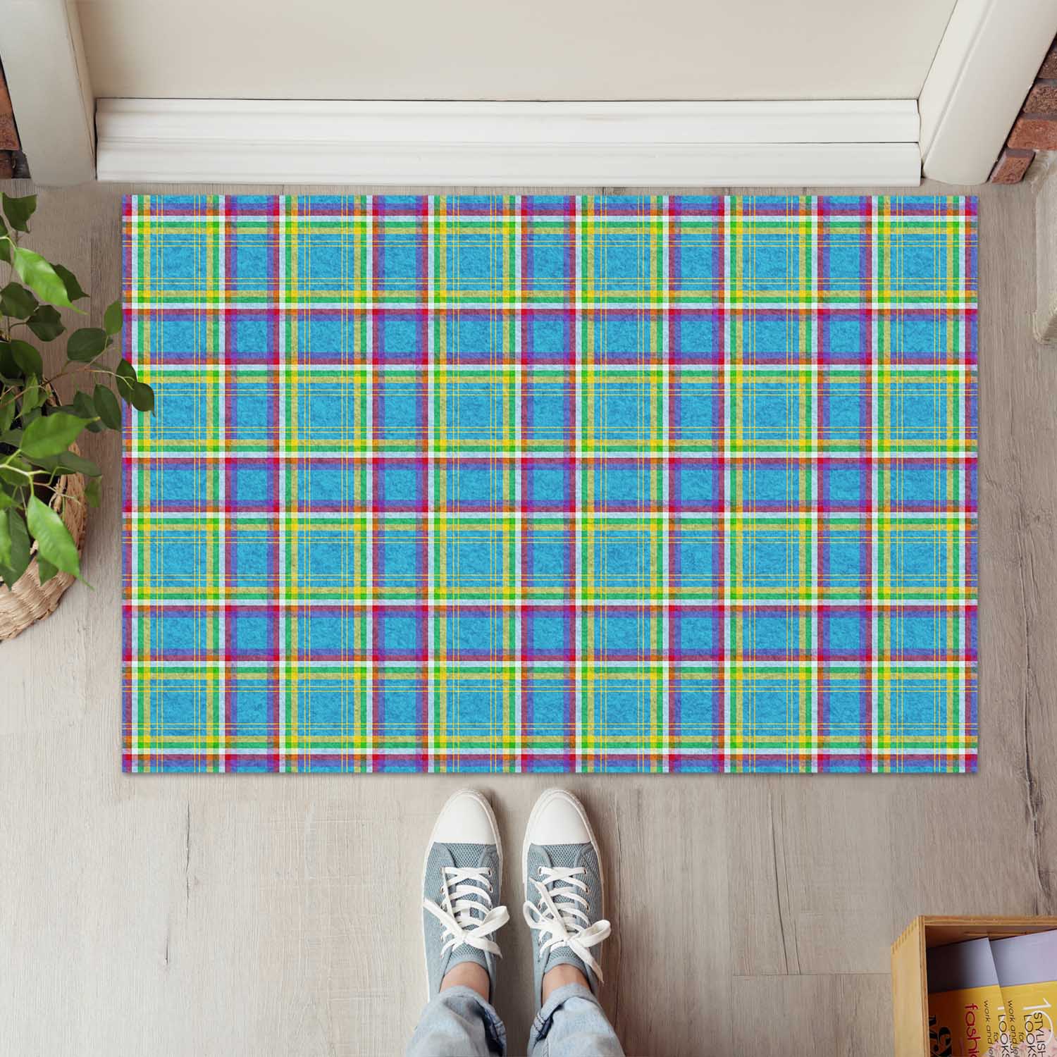 Yukon Territory Canada Tartan Door Mat - Tartanvibesclothing Shop