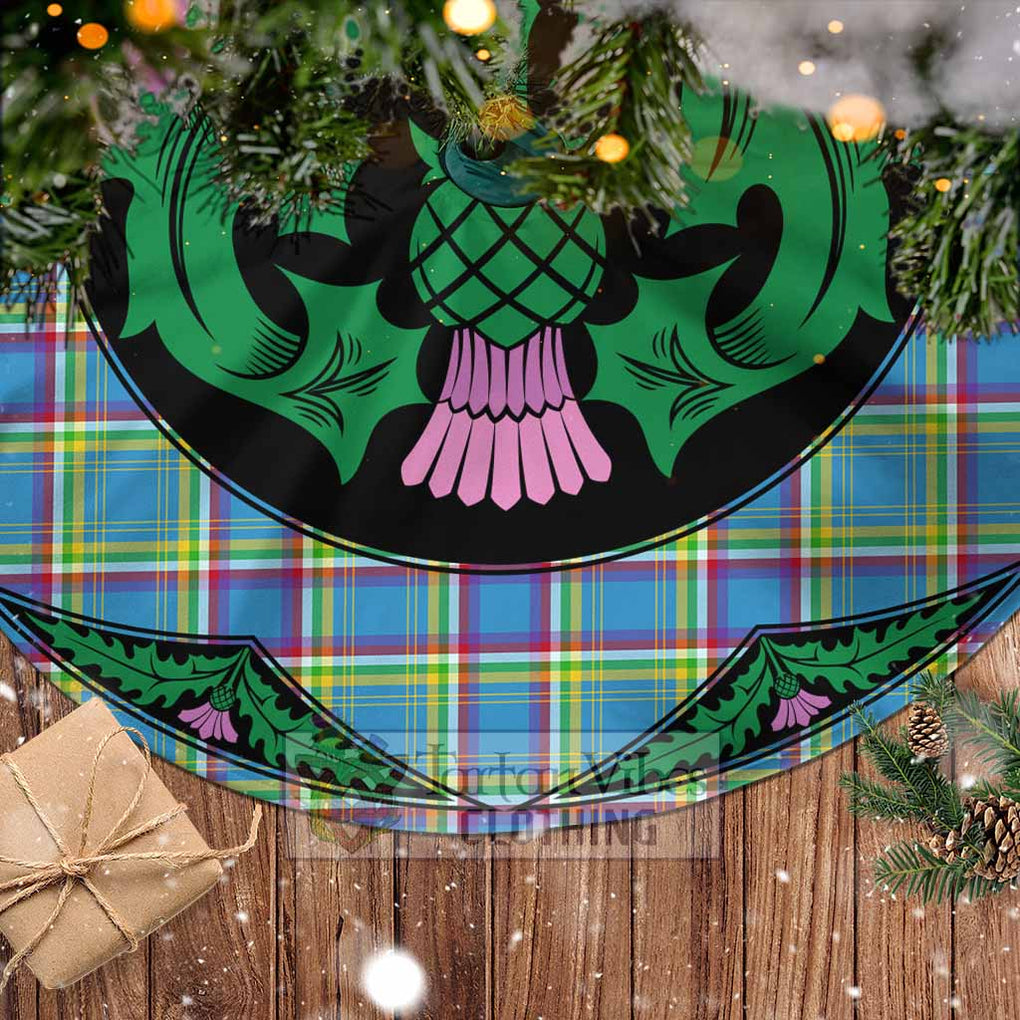 Tartan Vibes Clothing Yukon Territory Canada Tartan Christmas Tree Skirt Scottish Thistle Style