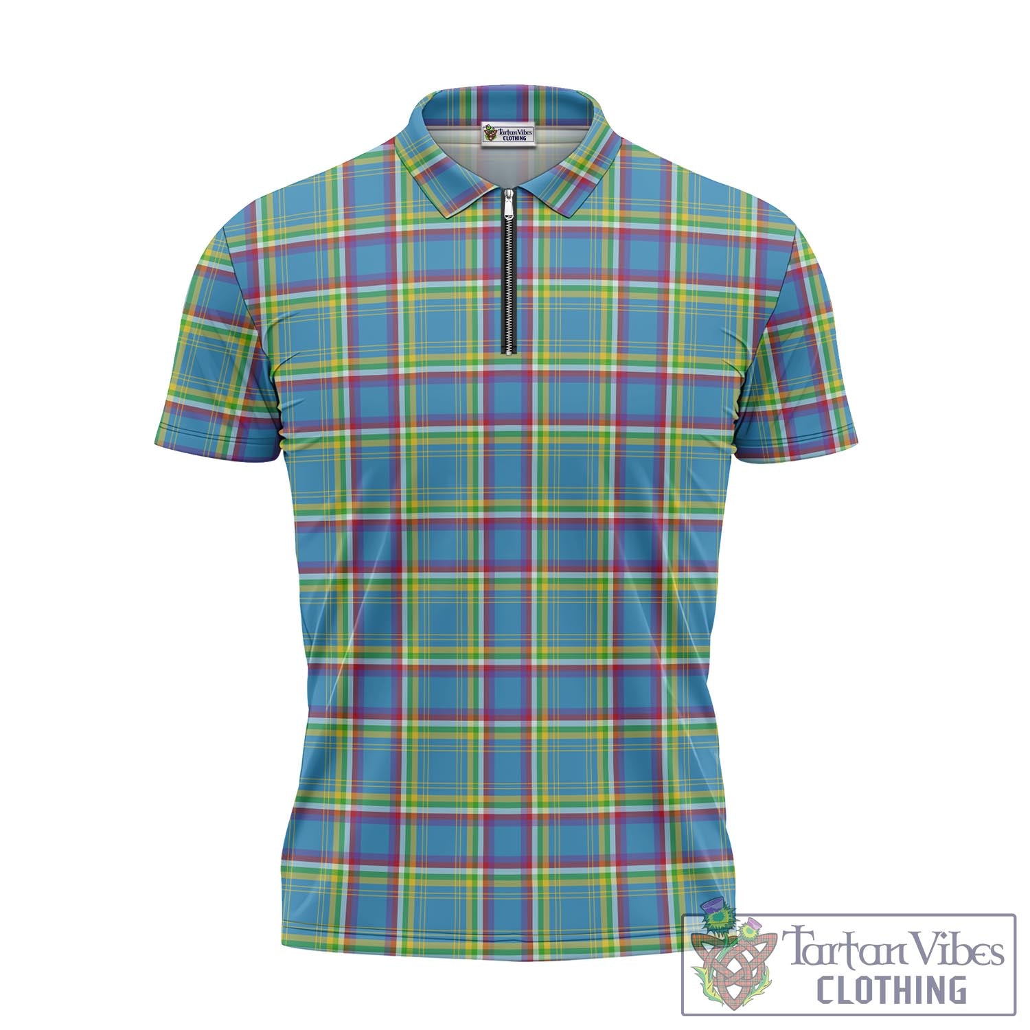 Tartan Vibes Clothing Yukon Territory Canada Tartan Zipper Polo Shirt