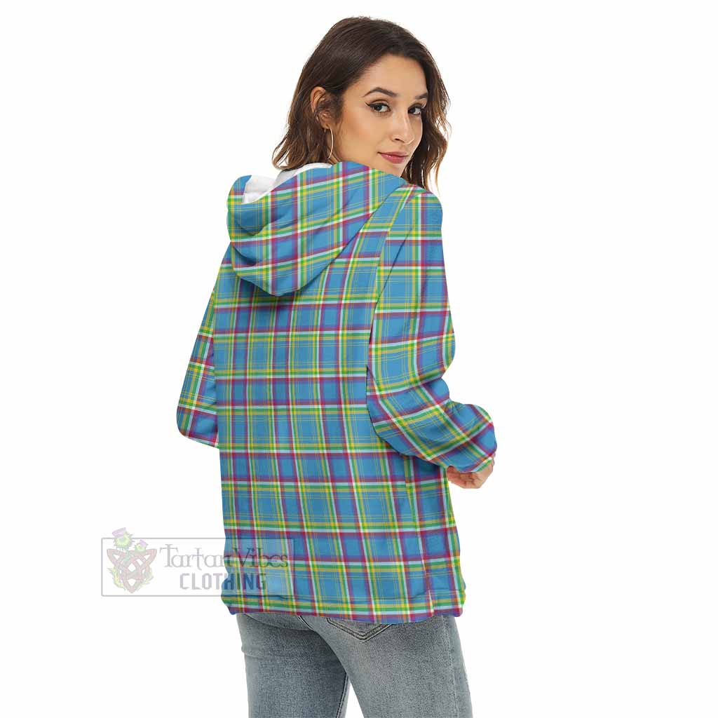 Tartan Vibes Clothing Yukon Territory Canada Tartan Women's Borg  Half Zip Fleece Hoodie