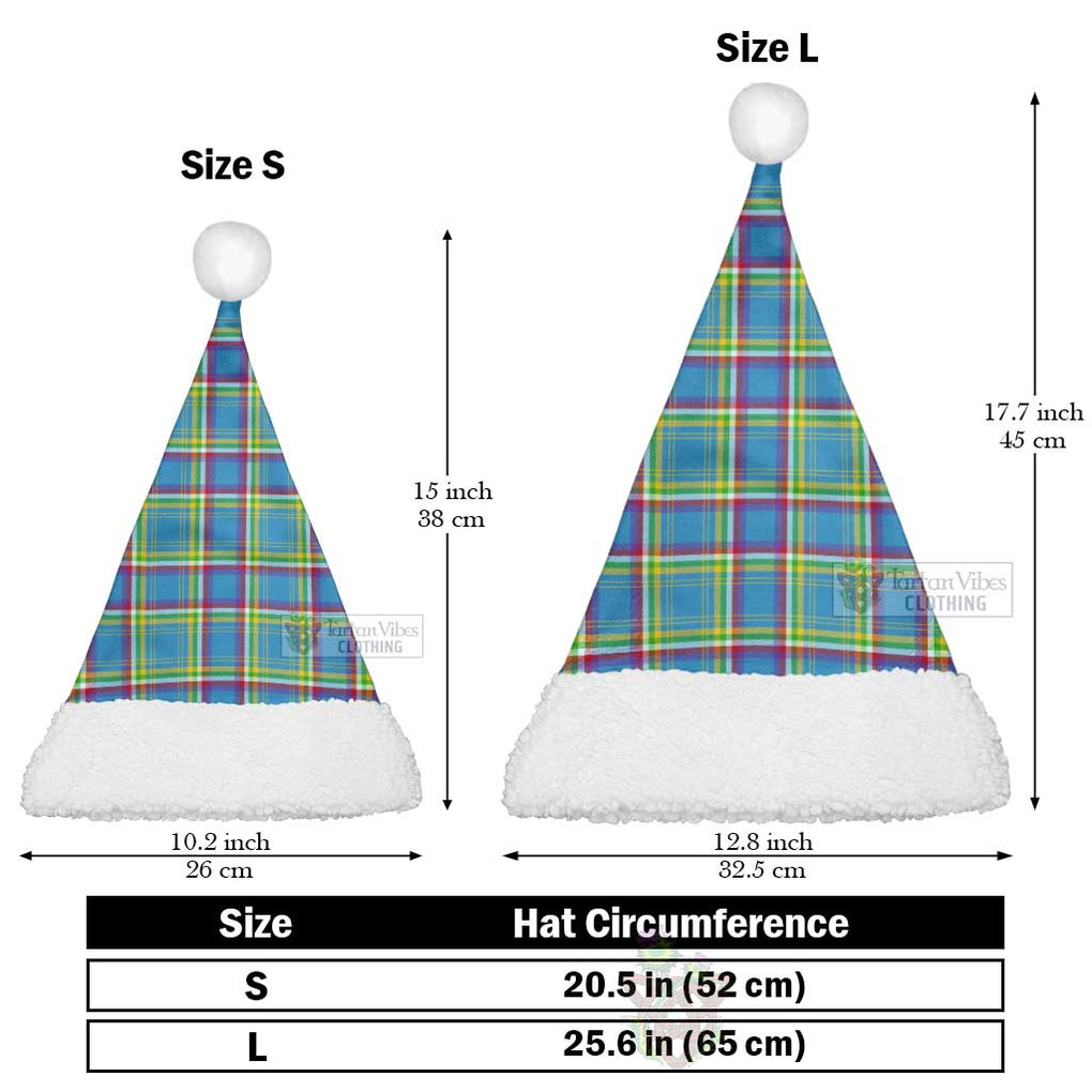 Yukon Territory Canada Tartan Christmas Santa Hats Christmas Hat L 25.6in (65cm) - Tartan Vibes Clothing