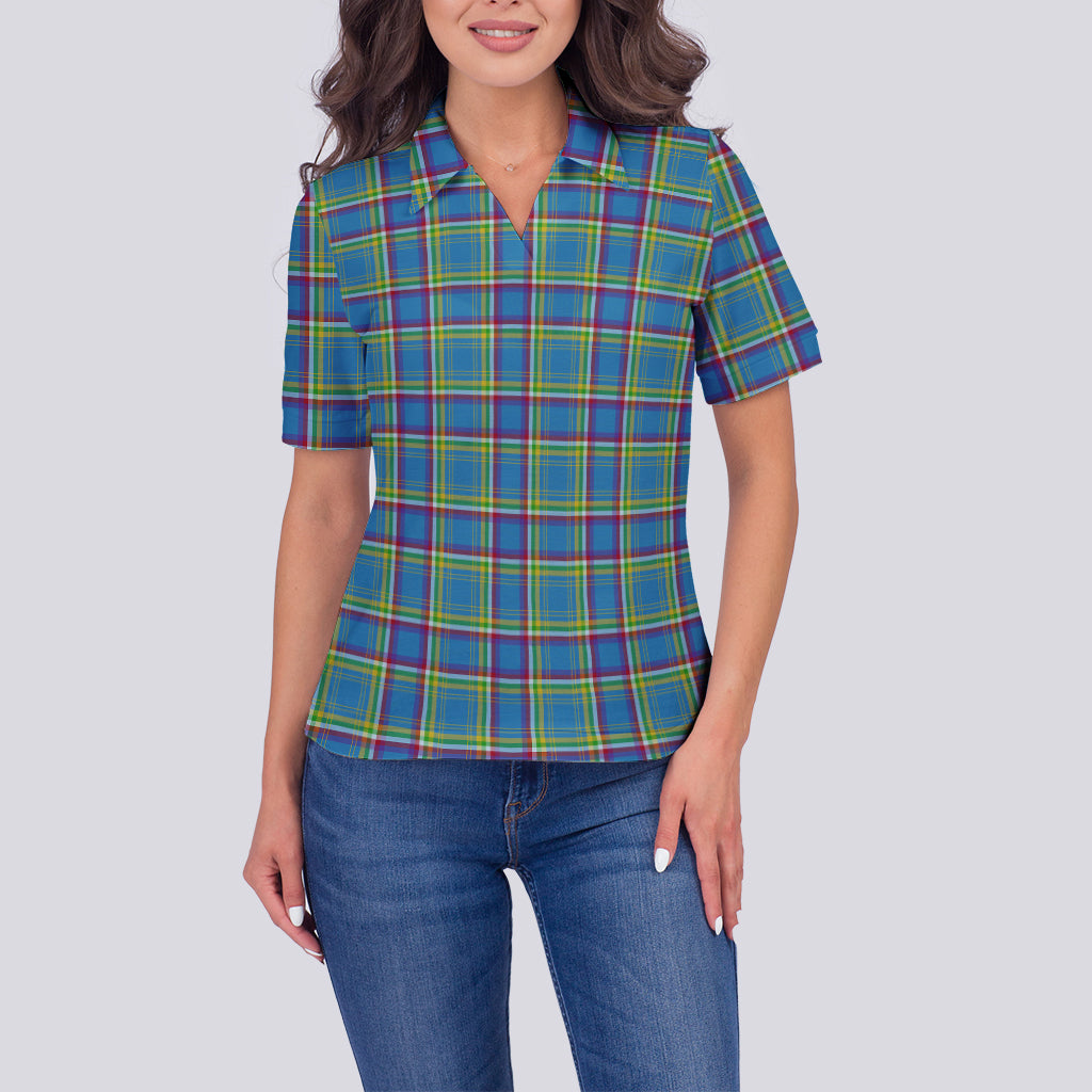 yukon-territory-canada-tartan-polo-shirt-for-women