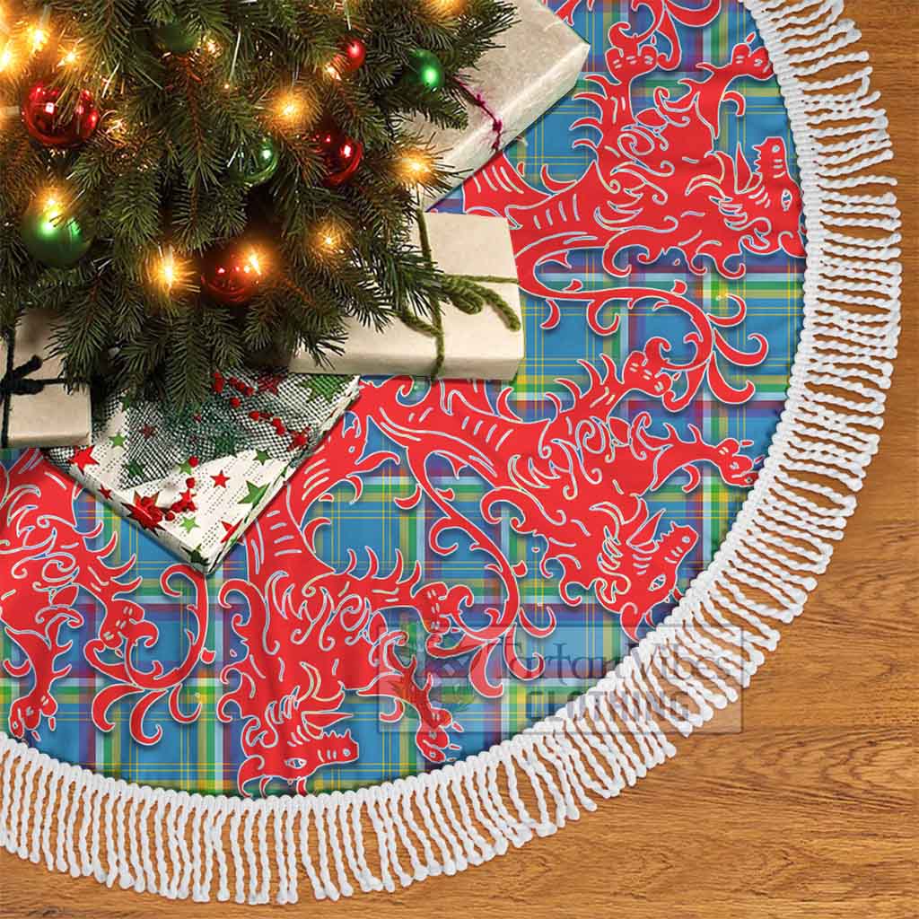 Yukon Territory Canada Tartan Christmas Tree Skirt Lion Rampant Style - Tartan Vibes Clothing