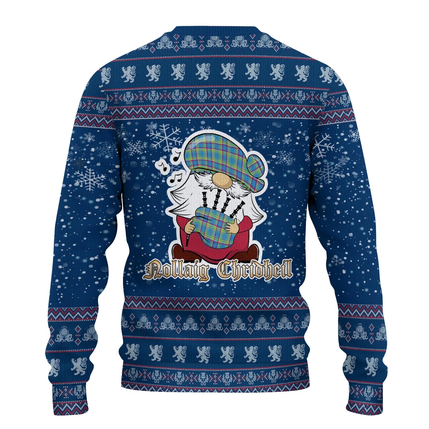 Yukon Territory Canada Clan Christmas Family Knitted Sweater with Funny Gnome Playing Bagpipes - Tartanvibesclothing