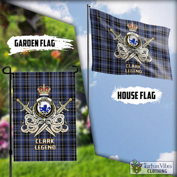 Clark (Lion) Tartan Flag with Clan Crest and the Golden Sword of Courageous Legacy