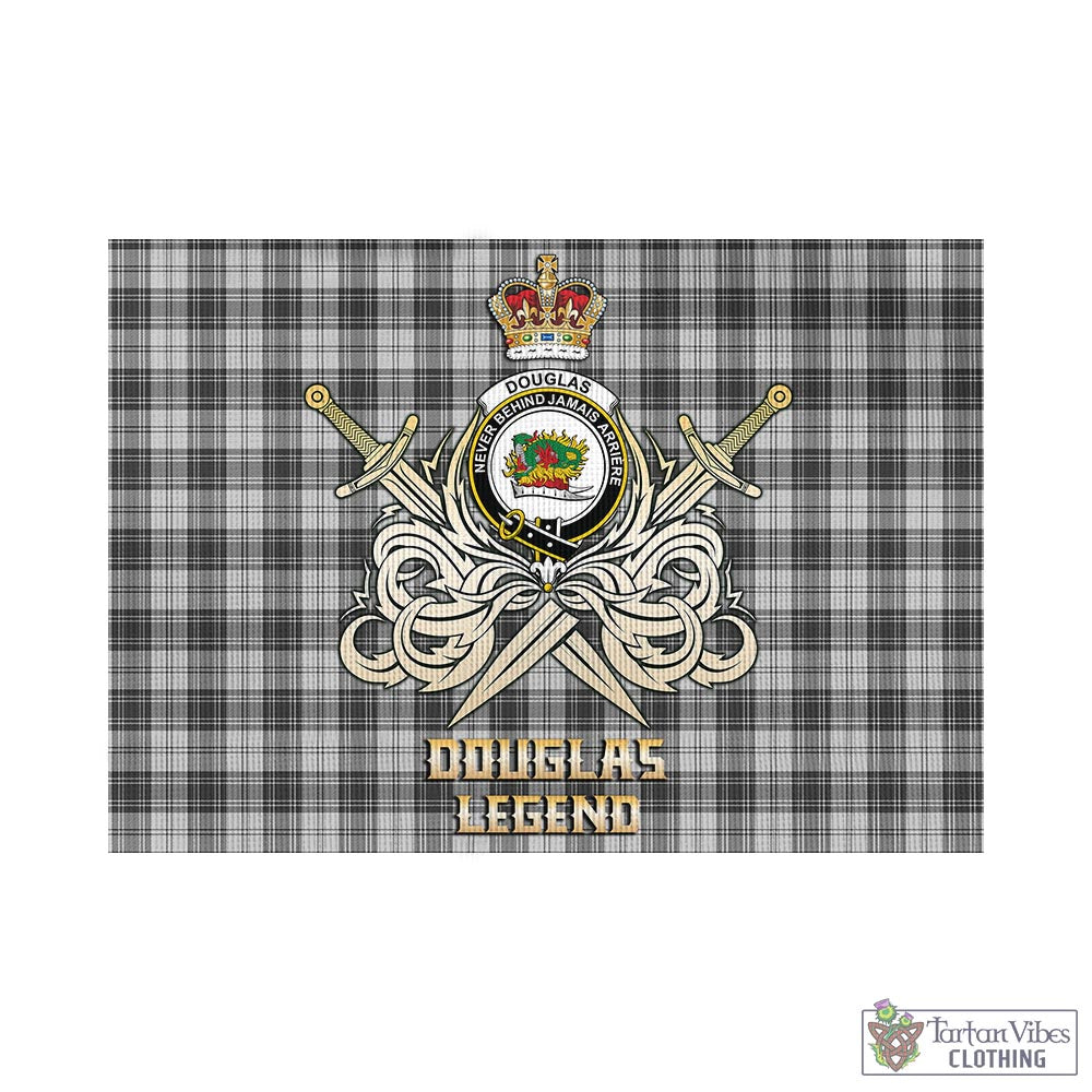 douglas-grey-modern-tartan-flag-with-clan-crest-and-the-golden-sword-of-courageous-legacy