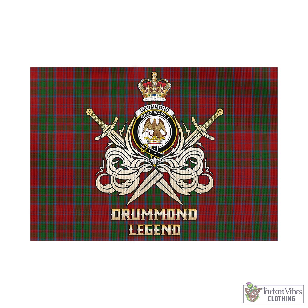 drummond-tartan-flag-with-clan-crest-and-the-golden-sword-of-courageous-legacy