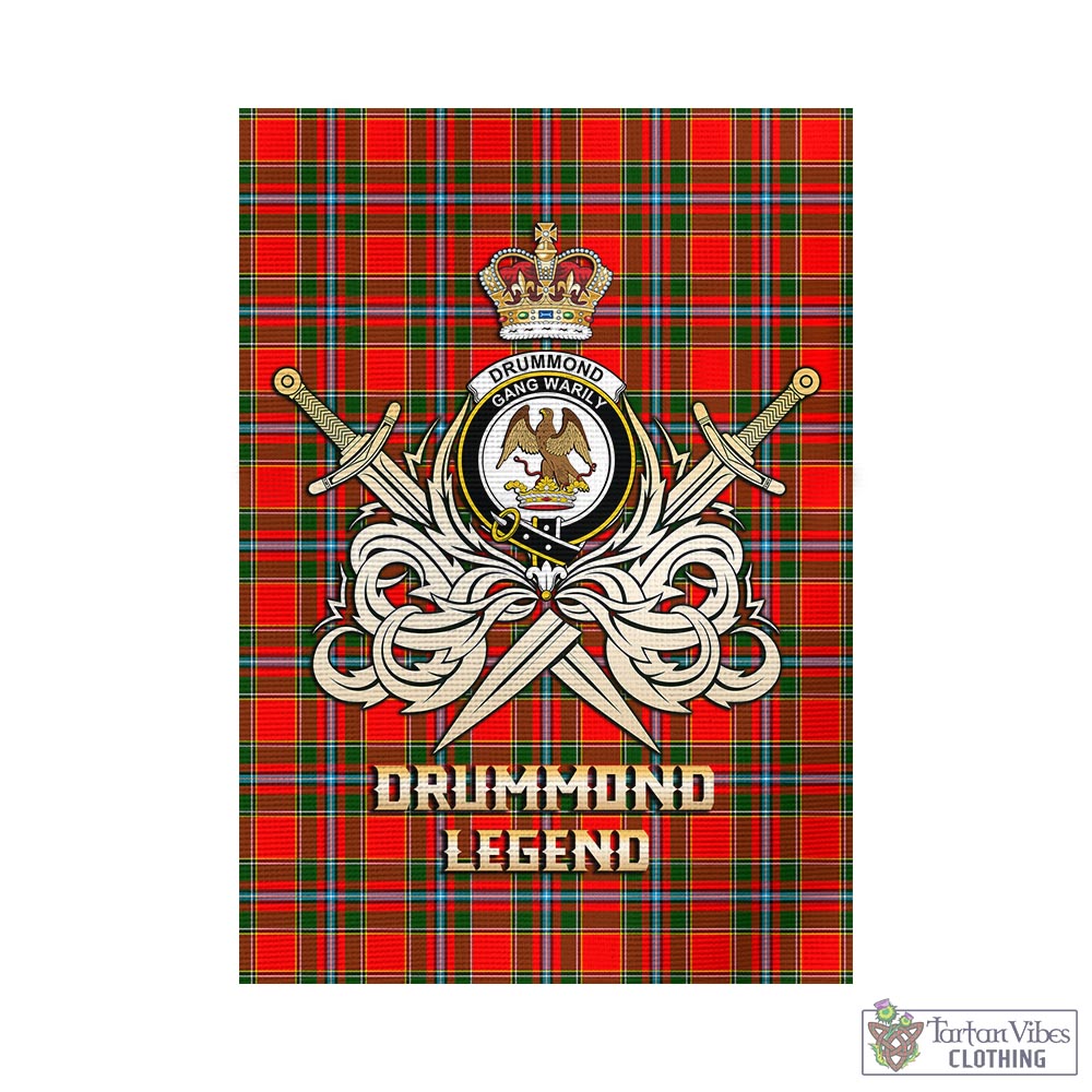 drummond-of-perth-tartan-flag-with-clan-crest-and-the-golden-sword-of-courageous-legacy