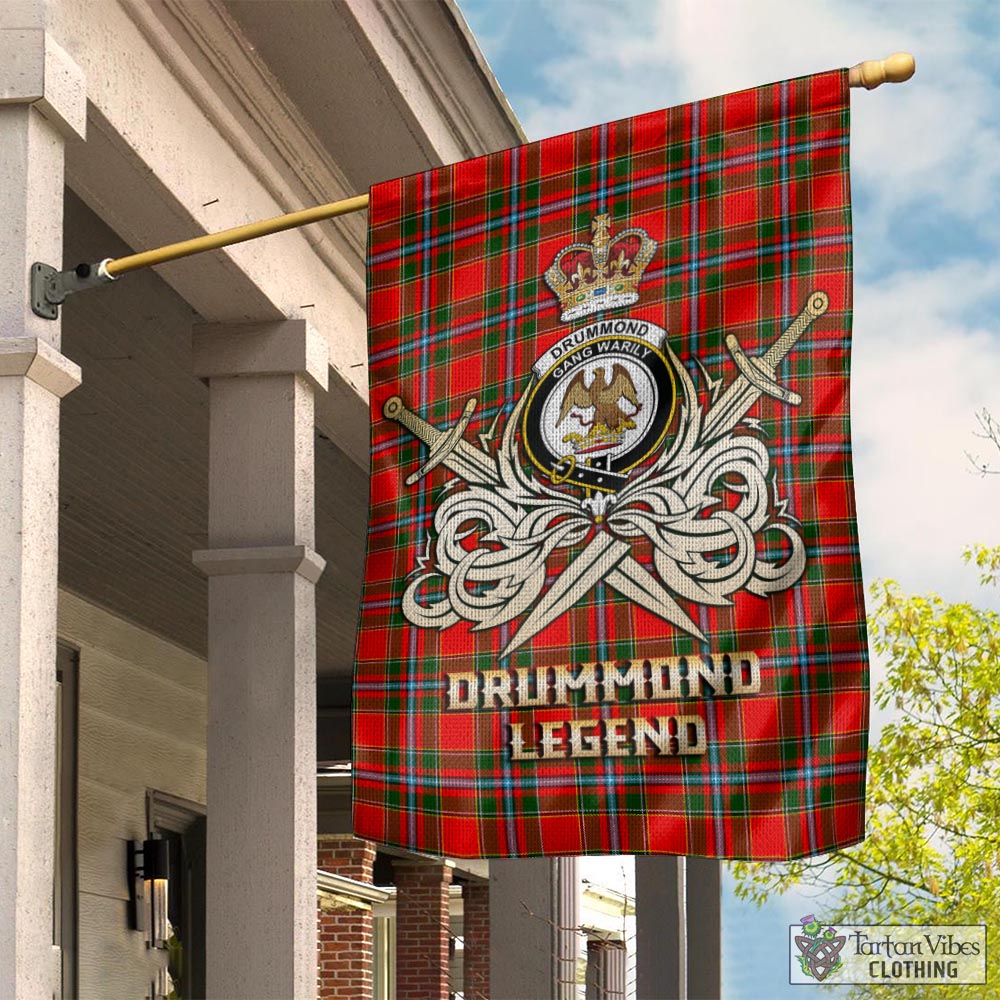 drummond-of-perth-tartan-flag-with-clan-crest-and-the-golden-sword-of-courageous-legacy