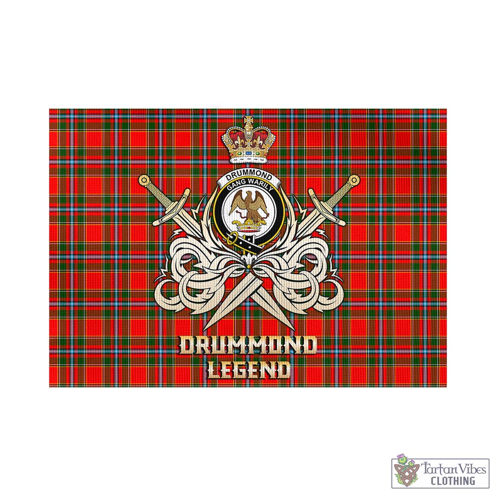 drummond-of-perth-tartan-flag-with-clan-crest-and-the-golden-sword-of-courageous-legacy