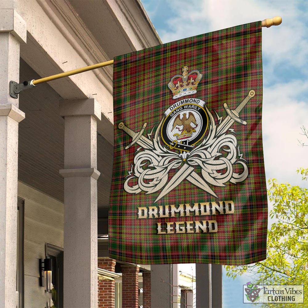 drummond-of-strathallan-tartan-flag-with-clan-crest-and-the-golden-sword-of-courageous-legacy