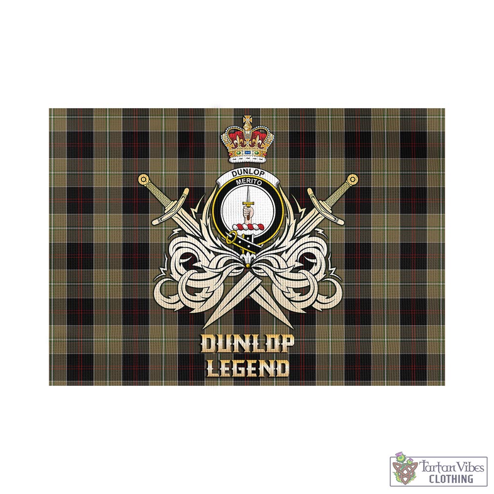 dunlop-hunting-tartan-flag-with-clan-crest-and-the-golden-sword-of-courageous-legacy