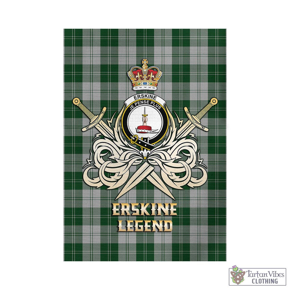 erskine-green-tartan-flag-with-clan-crest-and-the-golden-sword-of-courageous-legacy