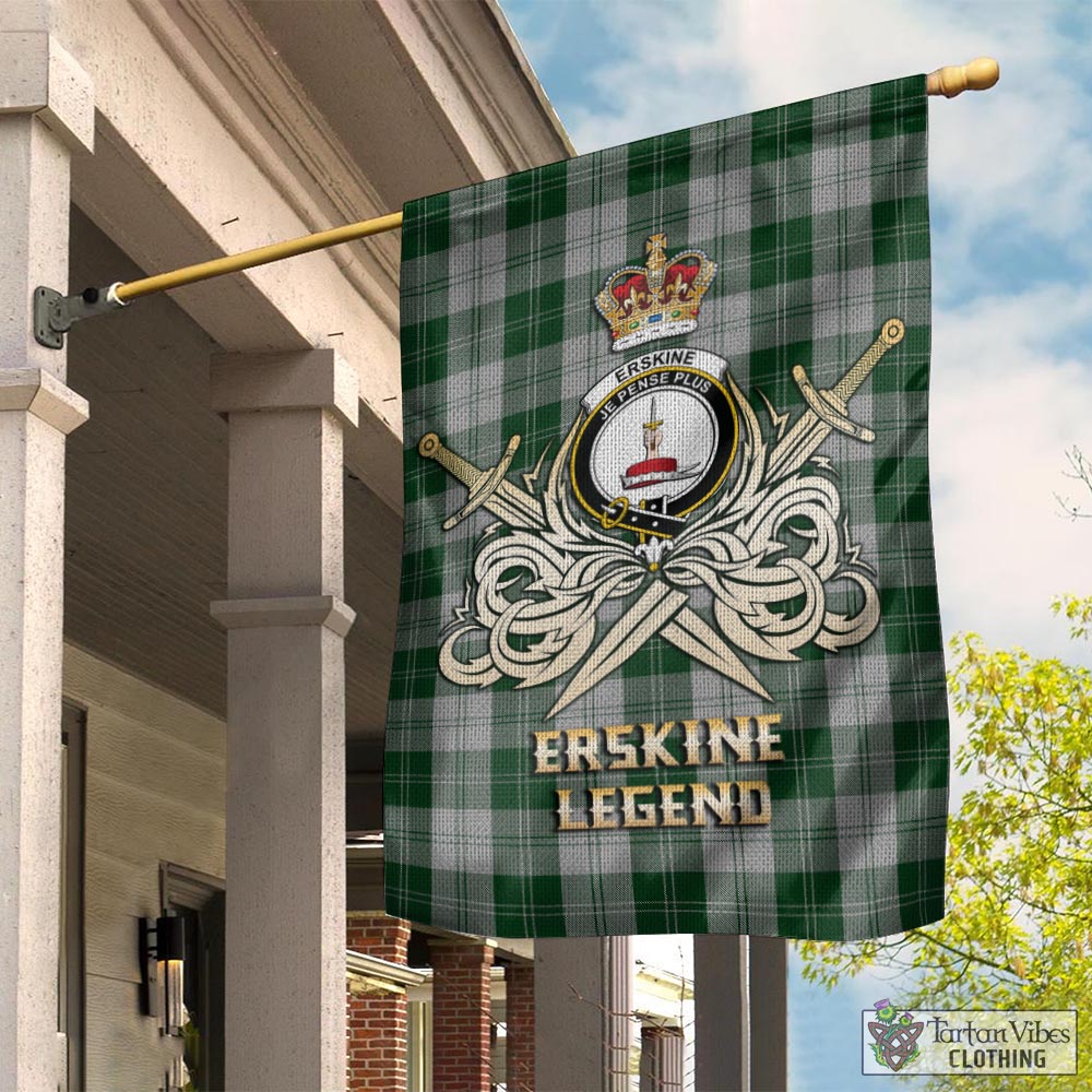 erskine-green-tartan-flag-with-clan-crest-and-the-golden-sword-of-courageous-legacy