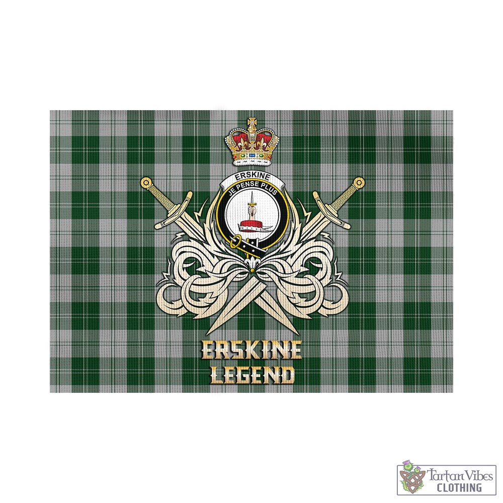 erskine-green-tartan-flag-with-clan-crest-and-the-golden-sword-of-courageous-legacy