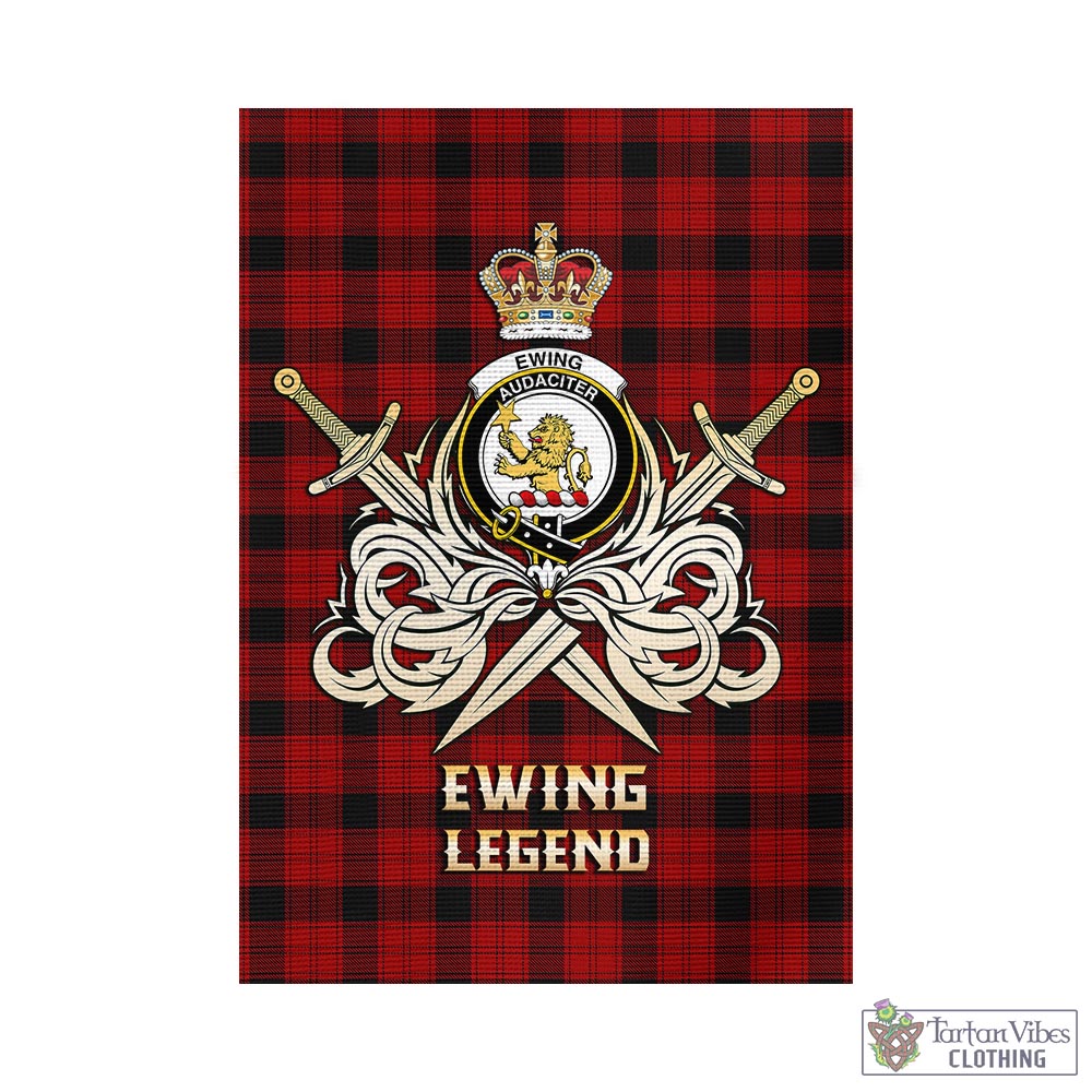 ewing-tartan-flag-with-clan-crest-and-the-golden-sword-of-courageous-legacy