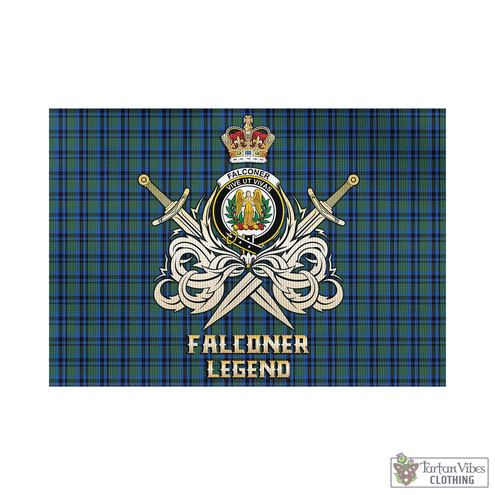 falconer-tartan-flag-with-clan-crest-and-the-golden-sword-of-courageous-legacy