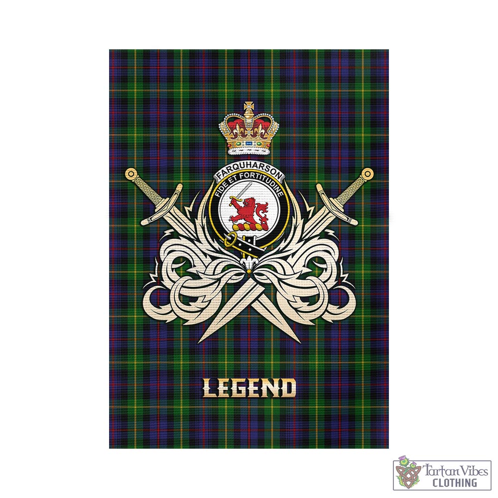 farquharson-tartan-flag-with-clan-crest-and-the-golden-sword-of-courageous-legacy