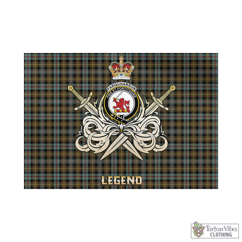 farquharson-weathered-tartan-flag-with-clan-crest-and-the-golden-sword-of-courageous-legacy