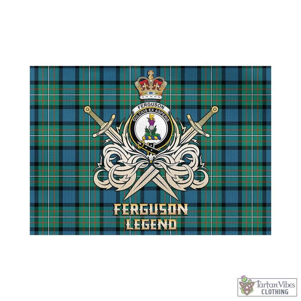 ferguson-ancient-tartan-flag-with-clan-crest-and-the-golden-sword-of-courageous-legacy