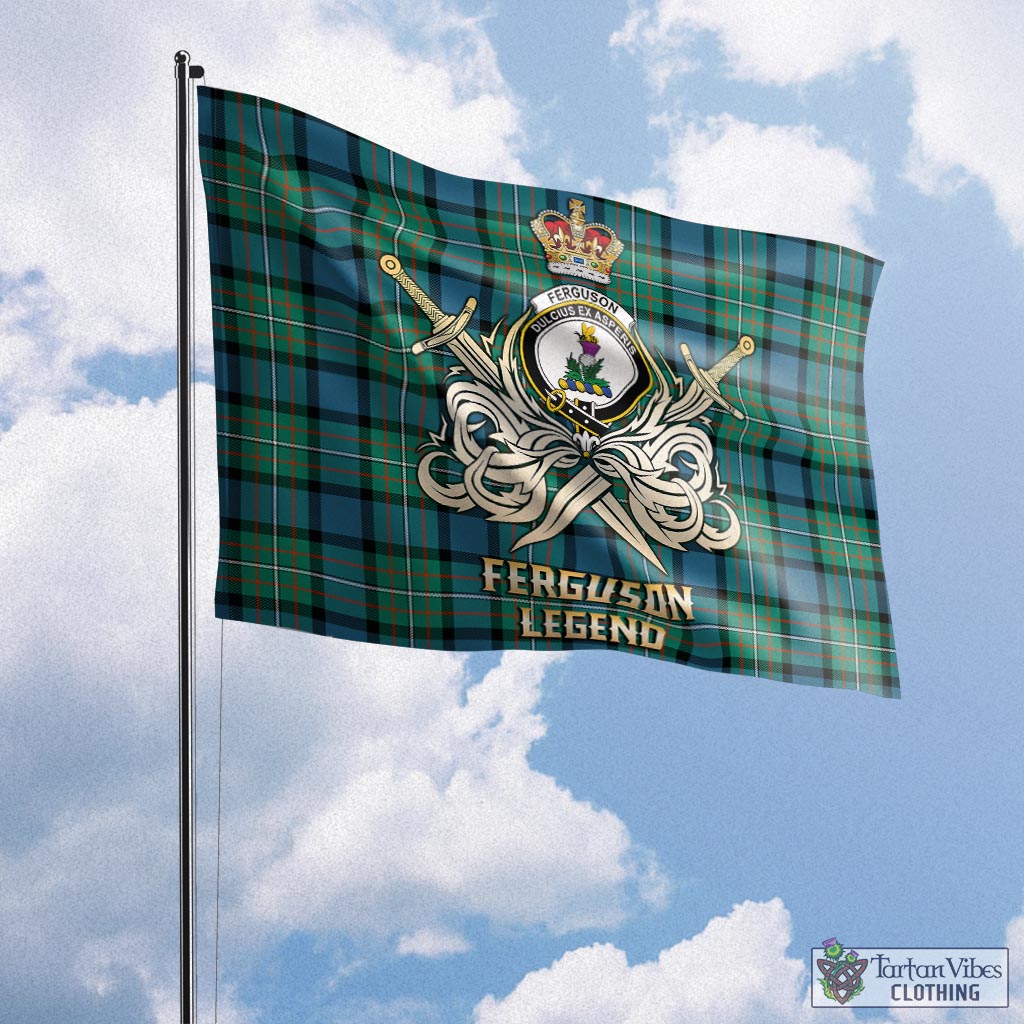 ferguson-ancient-tartan-flag-with-clan-crest-and-the-golden-sword-of-courageous-legacy