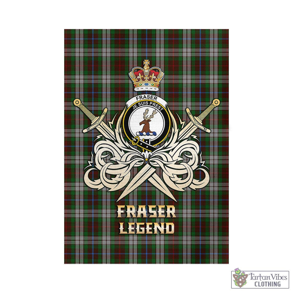 fraser-hunting-dress-tartan-flag-with-clan-crest-and-the-golden-sword-of-courageous-legacy