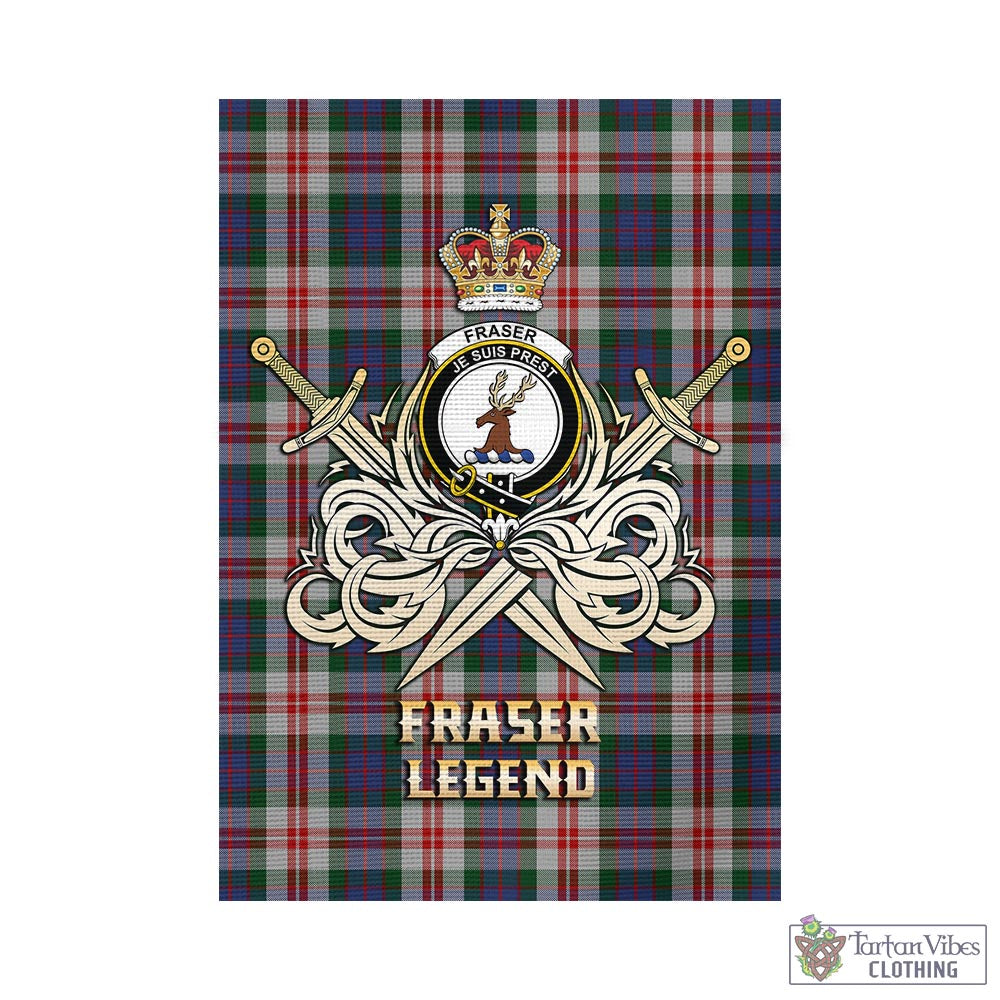 fraser-red-dress-tartan-flag-with-clan-crest-and-the-golden-sword-of-courageous-legacy