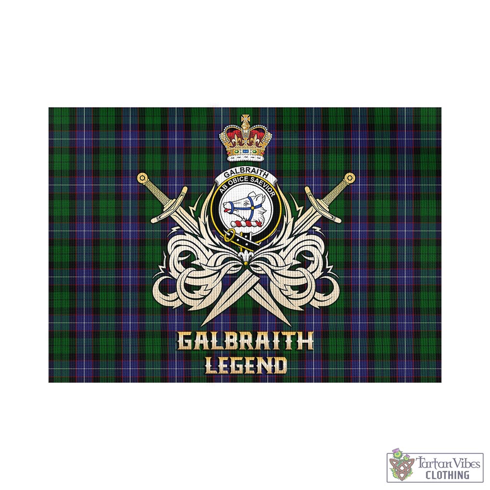 galbraith-tartan-flag-with-clan-crest-and-the-golden-sword-of-courageous-legacy