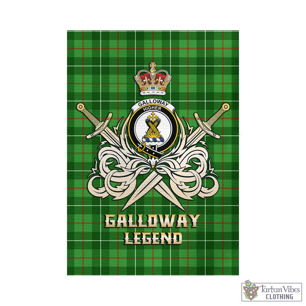 galloway-tartan-flag-with-clan-crest-and-the-golden-sword-of-courageous-legacy