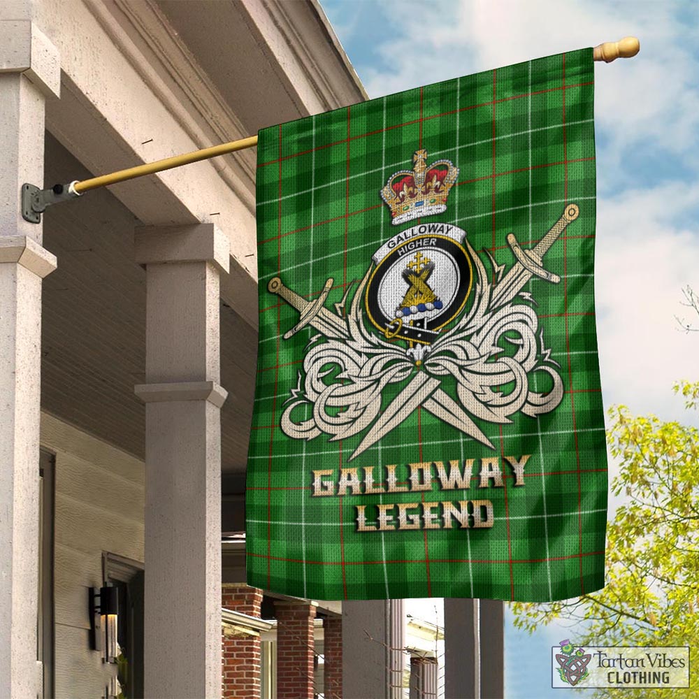 galloway-tartan-flag-with-clan-crest-and-the-golden-sword-of-courageous-legacy