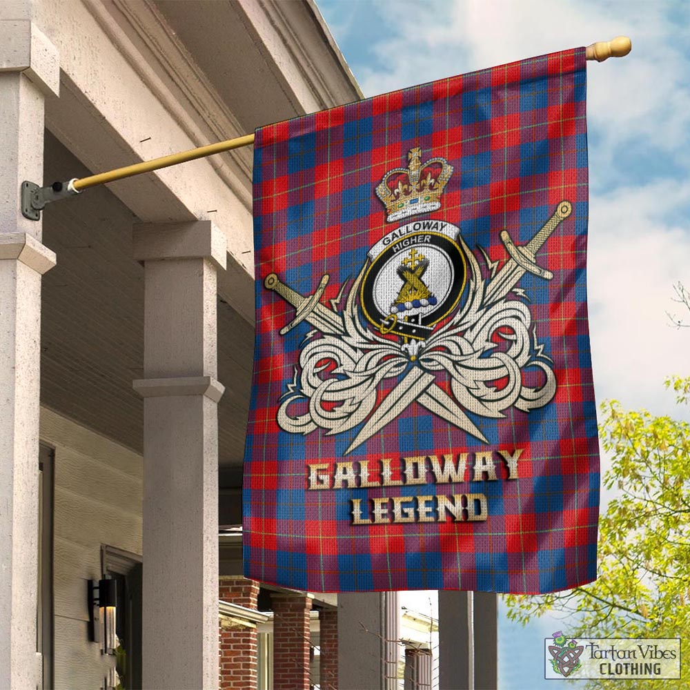 galloway-red-tartan-flag-with-clan-crest-and-the-golden-sword-of-courageous-legacy