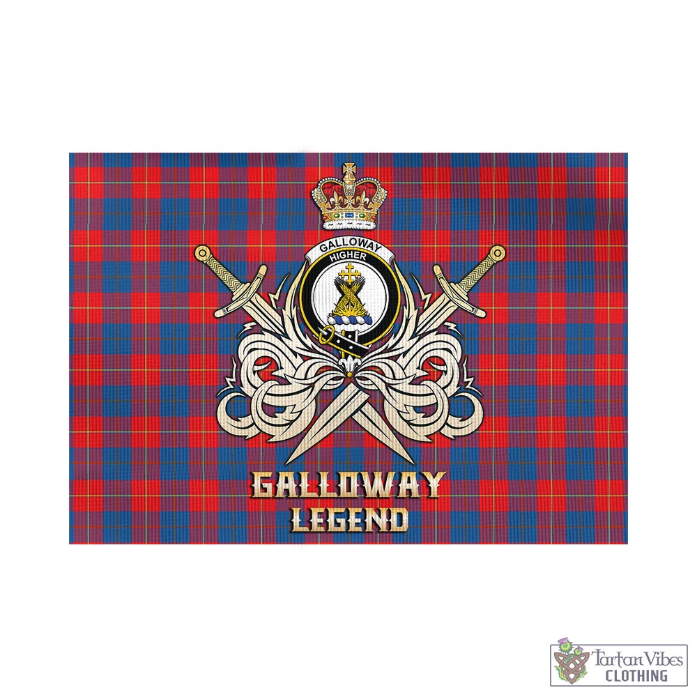 galloway-red-tartan-flag-with-clan-crest-and-the-golden-sword-of-courageous-legacy