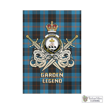 Garden (Gardyne) Tartan Garden Flag with Clan Crest and the Golden Sword of Courageous Legacy - Tartan Vibes Clothing