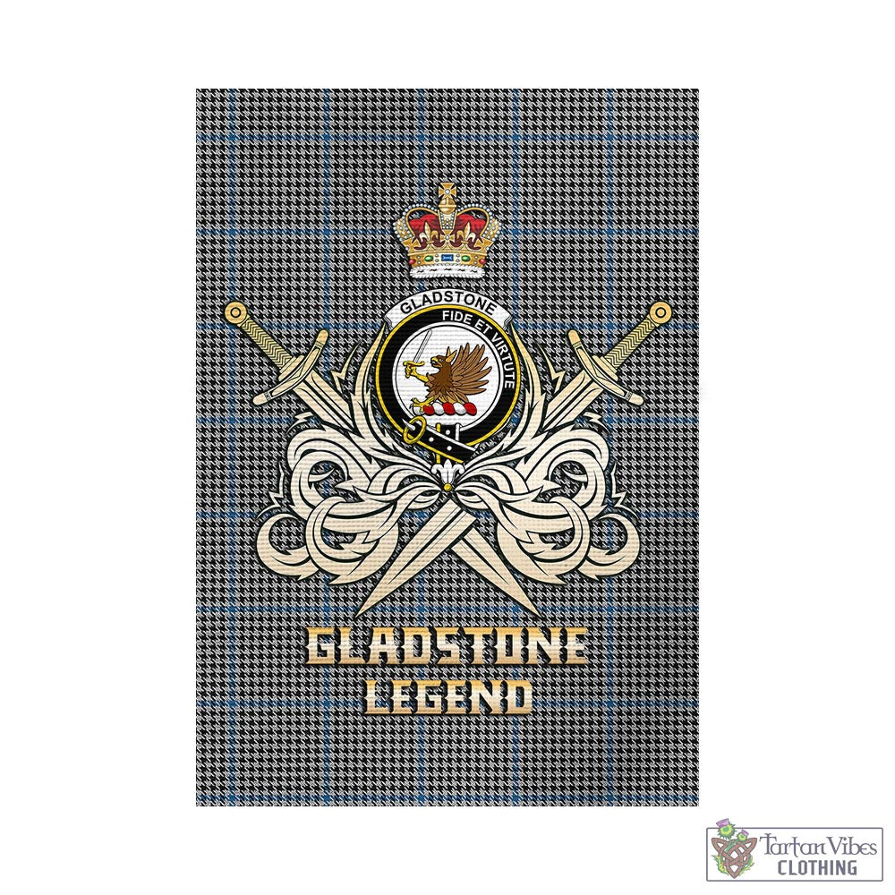 gladstone-tartan-flag-with-clan-crest-and-the-golden-sword-of-courageous-legacy