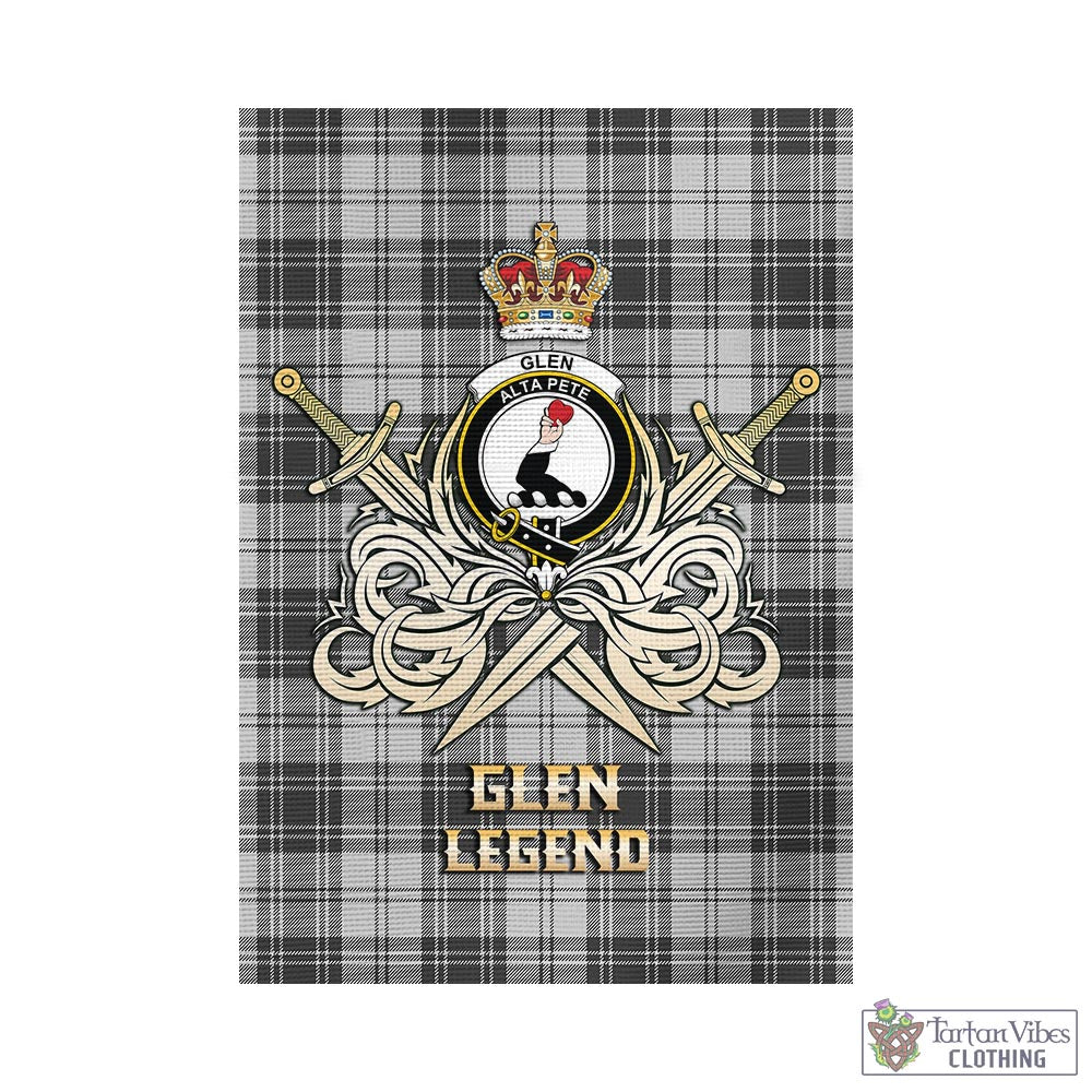 glen-tartan-flag-with-clan-crest-and-the-golden-sword-of-courageous-legacy