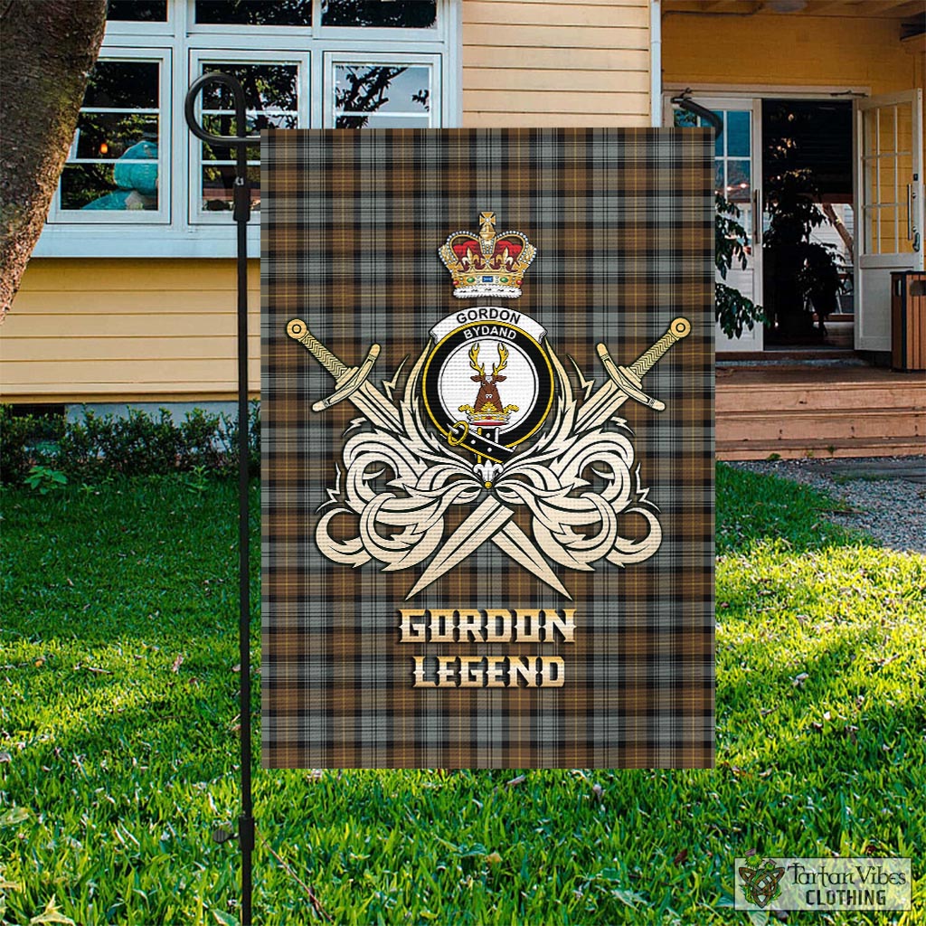 gordon-weathered-tartan-flag-with-clan-crest-and-the-golden-sword-of-courageous-legacy