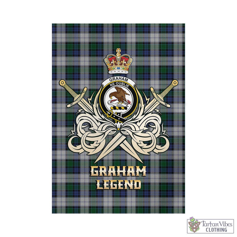 graham-dress-tartan-flag-with-clan-crest-and-the-golden-sword-of-courageous-legacy