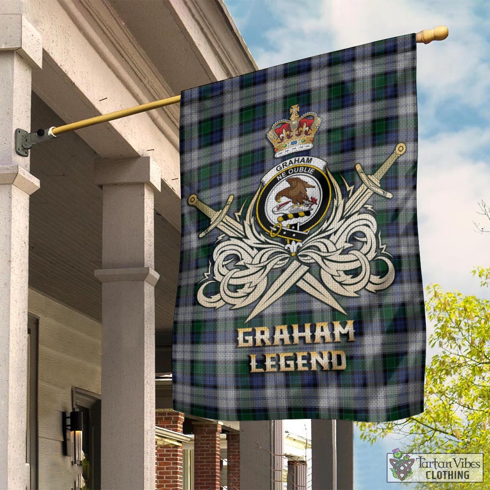 graham-dress-tartan-flag-with-clan-crest-and-the-golden-sword-of-courageous-legacy