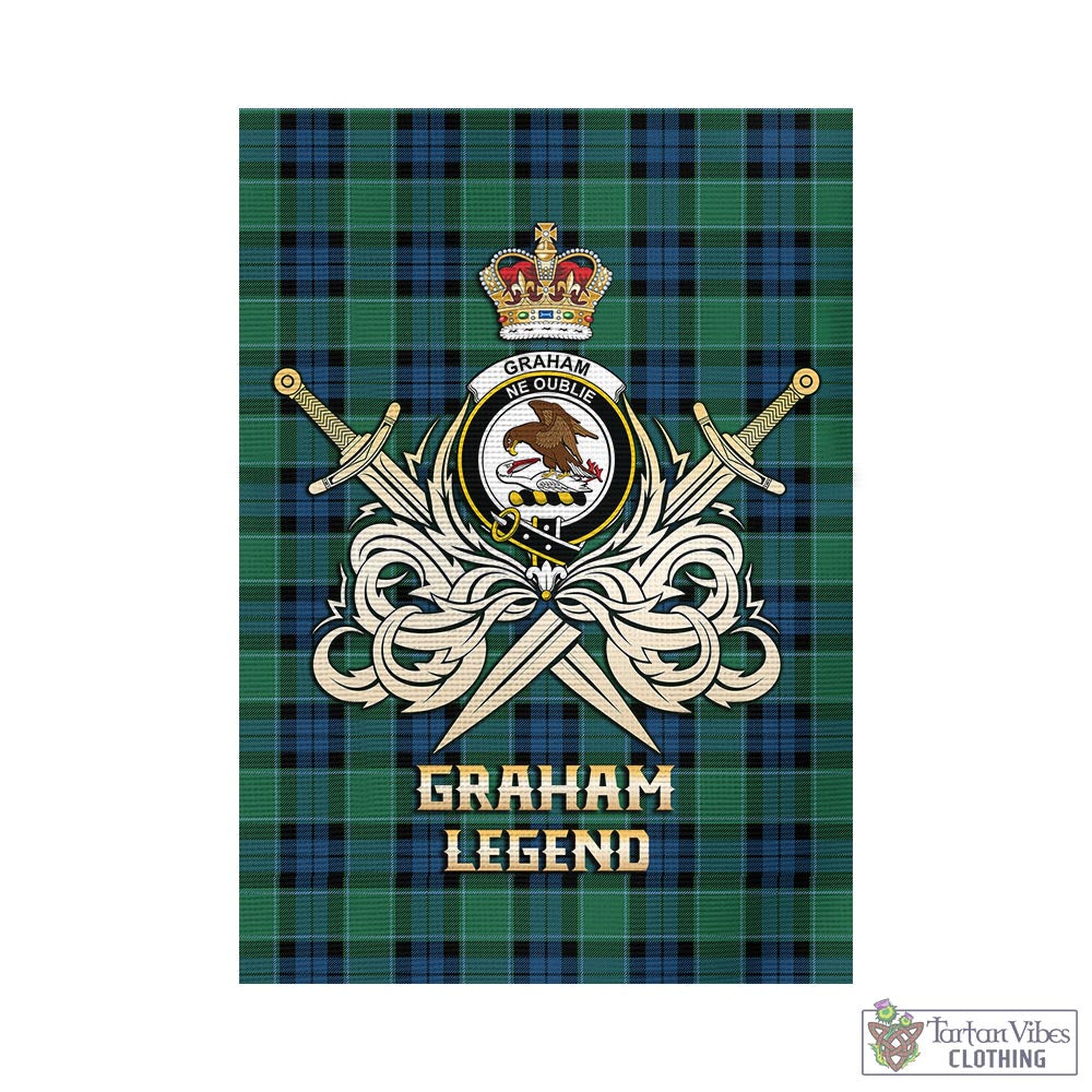 graham-of-menteith-ancient-tartan-flag-with-clan-crest-and-the-golden-sword-of-courageous-legacy