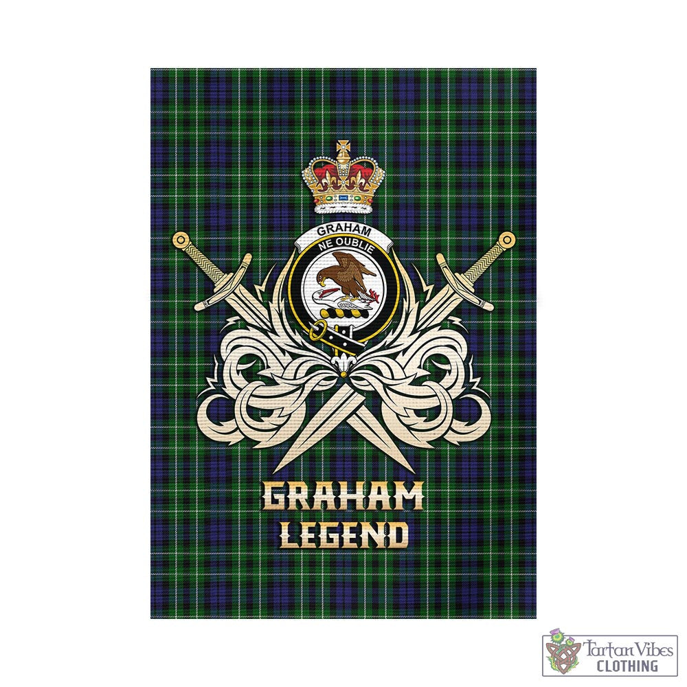 graham-of-montrose-tartan-flag-with-clan-crest-and-the-golden-sword-of-courageous-legacy