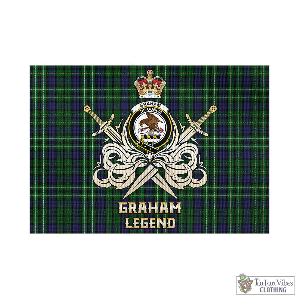 graham-of-montrose-tartan-flag-with-clan-crest-and-the-golden-sword-of-courageous-legacy