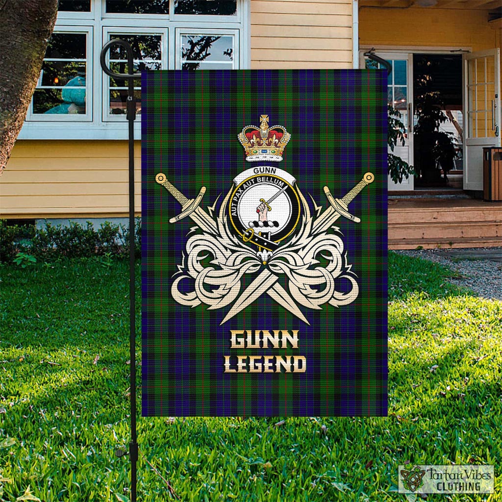 gunn-tartan-flag-with-clan-crest-and-the-golden-sword-of-courageous-legacy