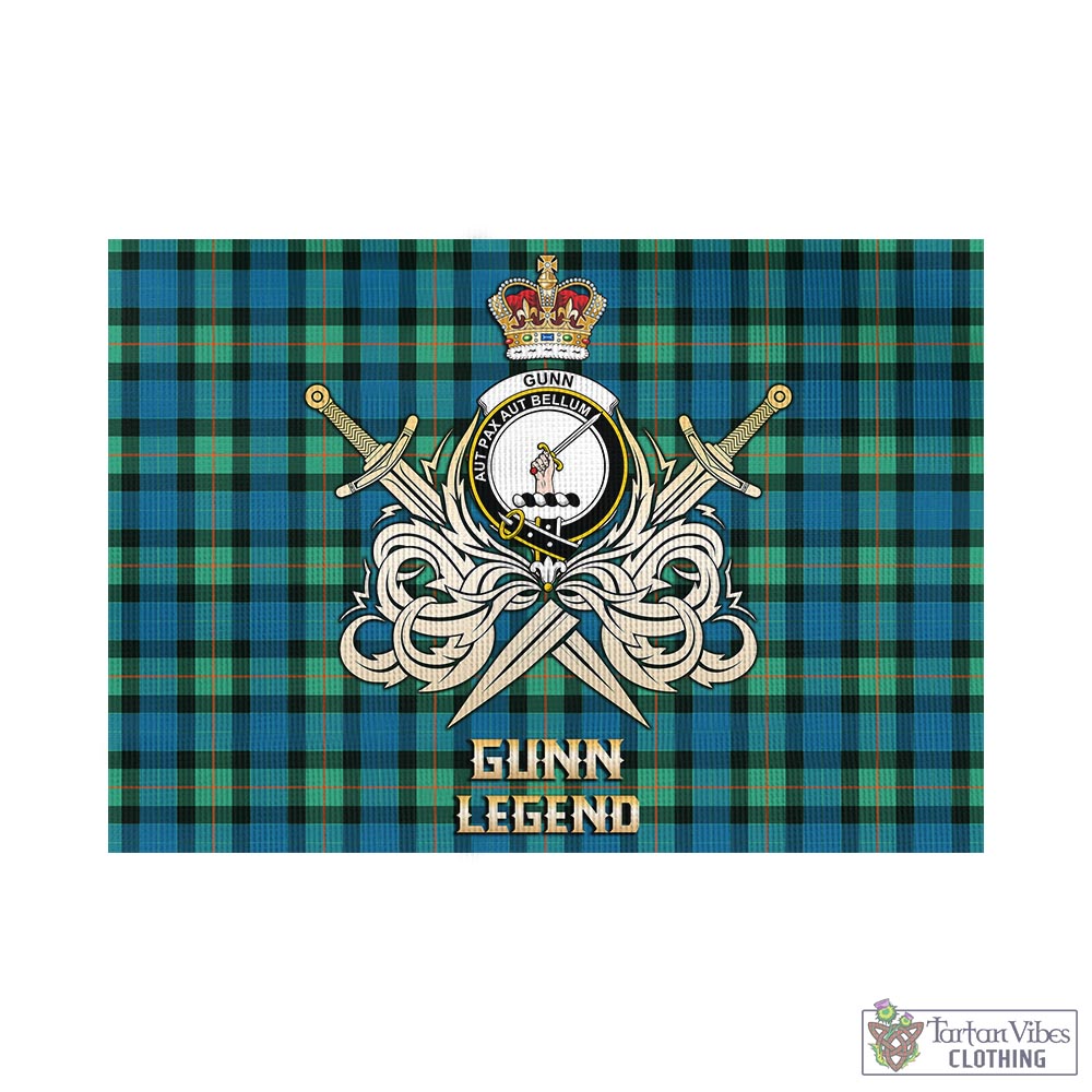 gunn-ancient-tartan-flag-with-clan-crest-and-the-golden-sword-of-courageous-legacy