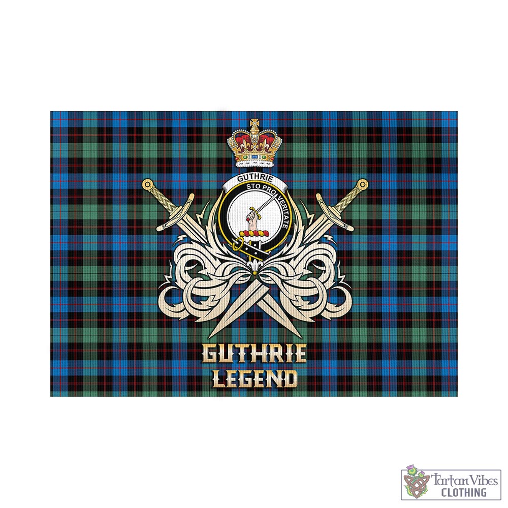 guthrie-ancient-tartan-flag-with-clan-crest-and-the-golden-sword-of-courageous-legacy