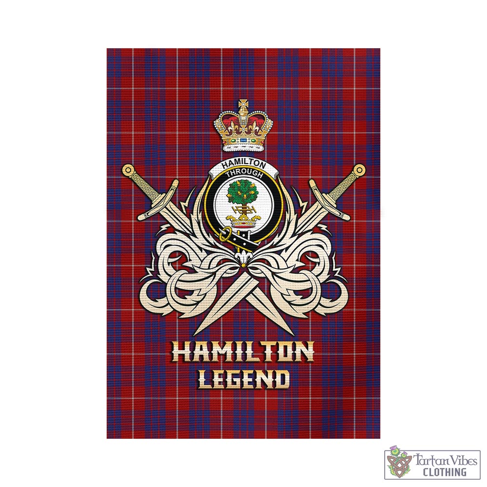 hamilton-tartan-flag-with-clan-crest-and-the-golden-sword-of-courageous-legacy