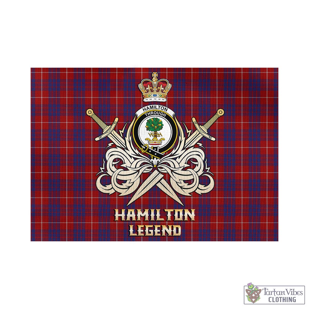 hamilton-tartan-flag-with-clan-crest-and-the-golden-sword-of-courageous-legacy